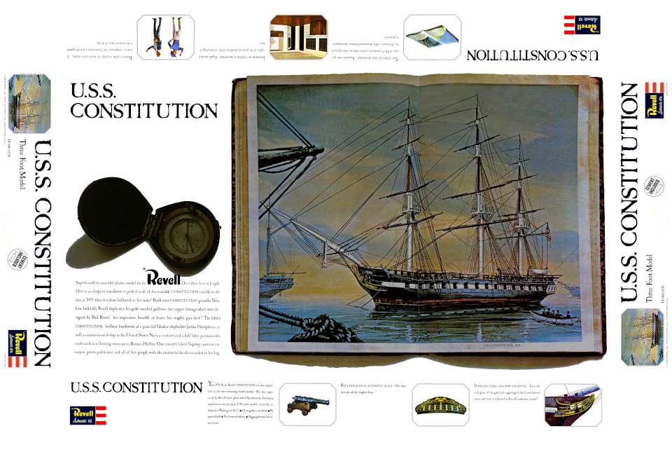 HiSModel 1:96 USS Constitution Furled Sails Set - Cotton Fabric For Revell Kit